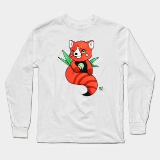 Red Panda With Ice-Cream Long Sleeve T-Shirt